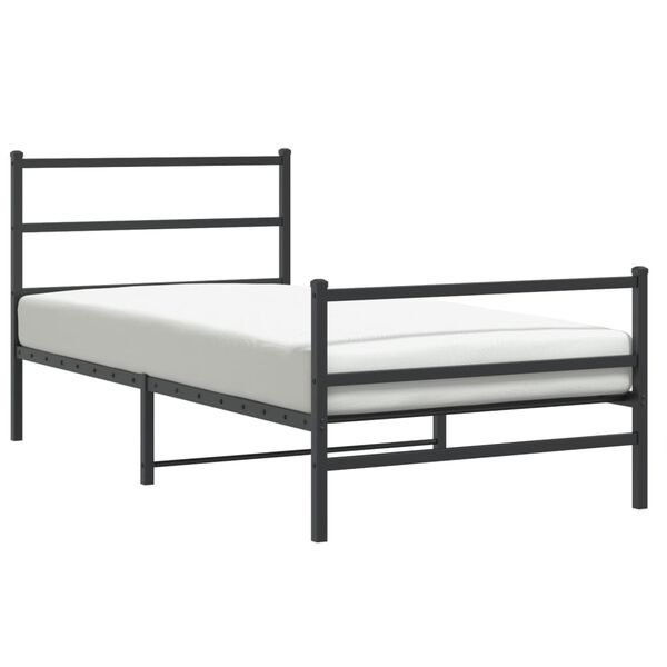 vidaXL Bedframe met hoofd- en voeteneinde&nbsp;metaal zwart 100x200 cm
