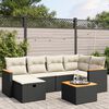 vidaXL 6-delige Loungeset met kussens poly rattan zwart