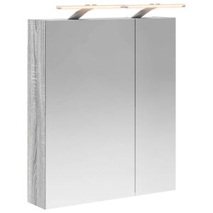vidaXL Badkamer spiegelkast met plank Grijs Sonoma 60 x 14,5 x 70 cm