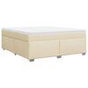 vidaXL Boxspring met matras stof cr&egrave;mekleurig 180x200 cm