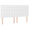 vidaXL Hoofdbord wit 200x5x118/128 cm kunstleer