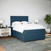 vidaXL Boxspring met matras fluweel donkerblauw 140x190 cm