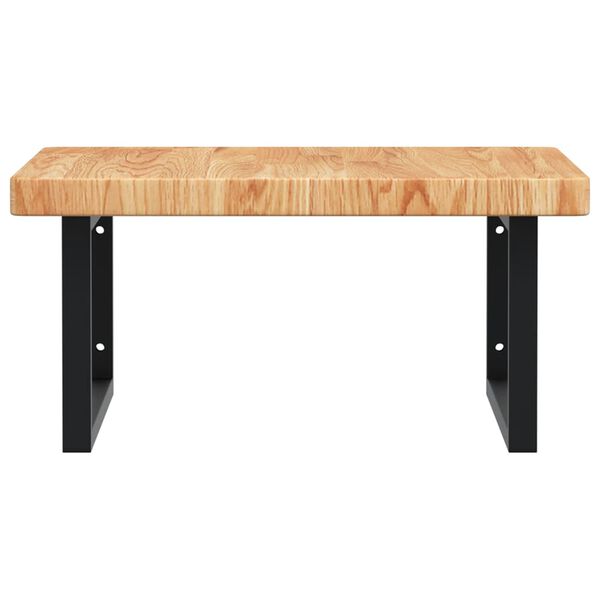 vidaXL Badkamer wandschap staal en massief eikenhout