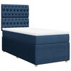 vidaXL Boxspring met matras stof blauw 100x200 cm