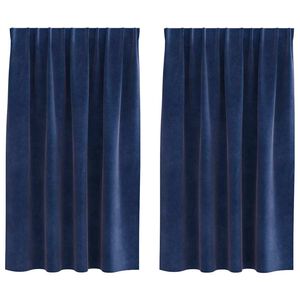 vidaXL Verduisterende gordijnen 2 st Donkerblauw 140 x 140 cm fluweel