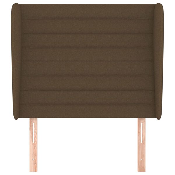 vidaXL Hoofdbord met randen 83x23x118/128 cm stof donkerbruin
