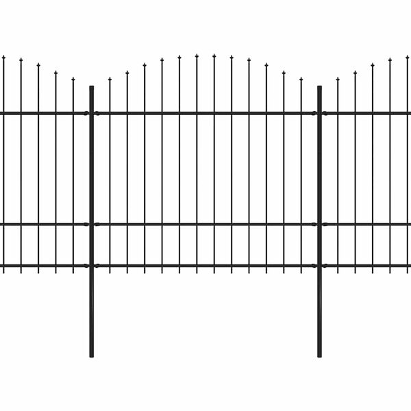 vidaXL Tuinhek met speerpunt staal 714,5x175 cm zwart