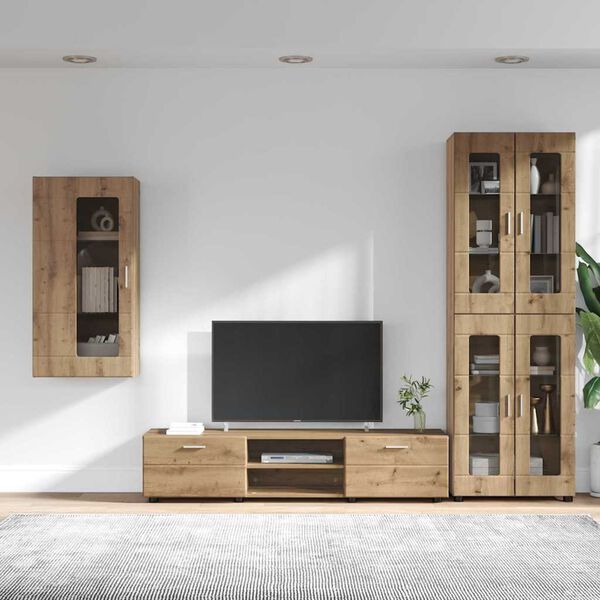 vidaXL Tv-meubelset met lade FLORIN Artisan Eiken Bewerkt hout