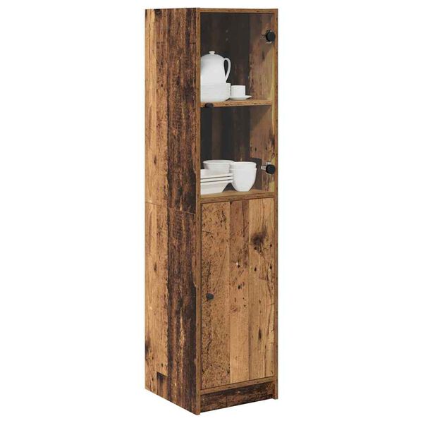 vidaXL Highboard Oud Hout 35 x 37 x 142 cm Bewerkt hout