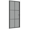 vidaXL Binnendeur 93x201,5 cm ESG-glas en aluminium zwart