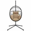 vidaXL Hangstoel met standaard rattan en staal taupe