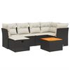 vidaXL 7-delige Loungeset met kussens poly rattan zwart