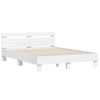 vidaXL Bedframe met LED met hoofdeinde Wit 152 x 203 cm Bewerkt hout