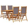 vidaXL Tuin eettafelset 5 pcs Antraciet Massief Acaciahout