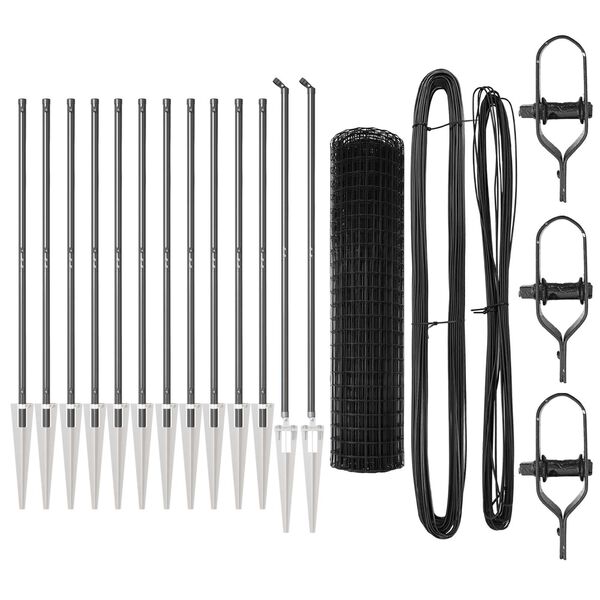 vidaXL Hecke met palen Grijs 1.2 x 25 m Staal