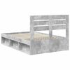 vidaXL Bedframe met hoofdeinde Beton 120 x 200 cm Massief grenenhout