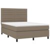 vidaXL Boxspring met matras stof taupe 140x190 cm