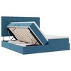 vidaXL Bed met LED-striplichten Donkerblauw 180 x 200 cm Fluweel