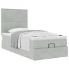 vidaXL Ottoman bed met matrassen 90x200cm fluweel lichtgrijs