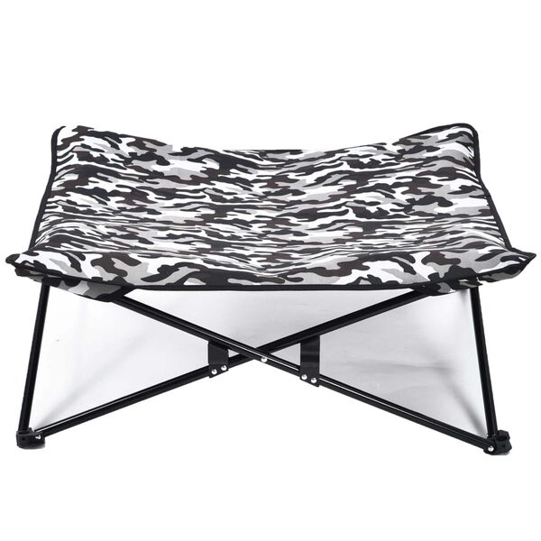 @Pet Hondenligbed camouflageprint grijs