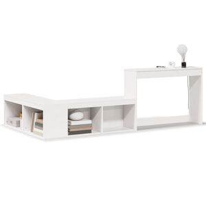 vidaXL Nachtkastje met bureau wit 232x122x75 cm massief grenenhout