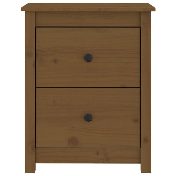 vidaXL Nachtkastjes 2 st 50x35x61,5 cm massief grenenhout honingbruin