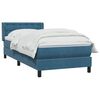 vidaXL Boxspring met matras fluweel donkerblauw 80x210 cm