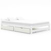 vidaXL Bedframe met 2 lades massief grenenhout wit 160x200 cm