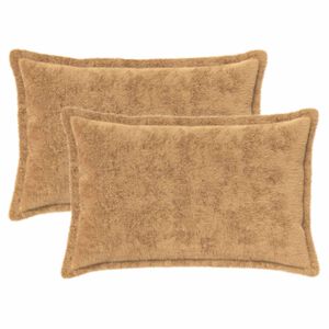 vidaXL Kussensloop 2 st HOUTEN Taupe 30 x 50 cm Nep Konijnenbont
