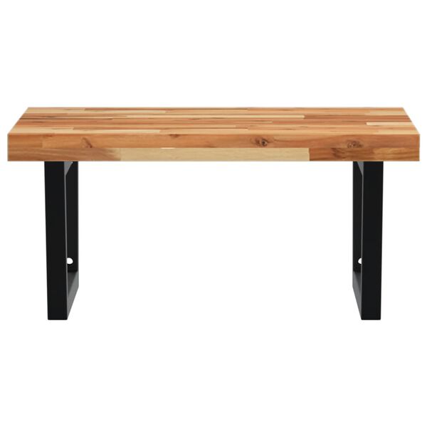 vidaXL Badkamer wandschap staal en massief acaciahout