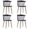 vidaXL Eetkamerstoelen 4 st kunststof zwart