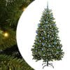 vidaXL Kunstkerstboom 180 cm 300 LED's Warmwit PVC en staal Groen