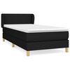 vidaXL Boxspring met matras stof zwart 90x190 cm
