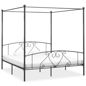 vidaXL Hemelbedframe metaal grijs 180x200 cm