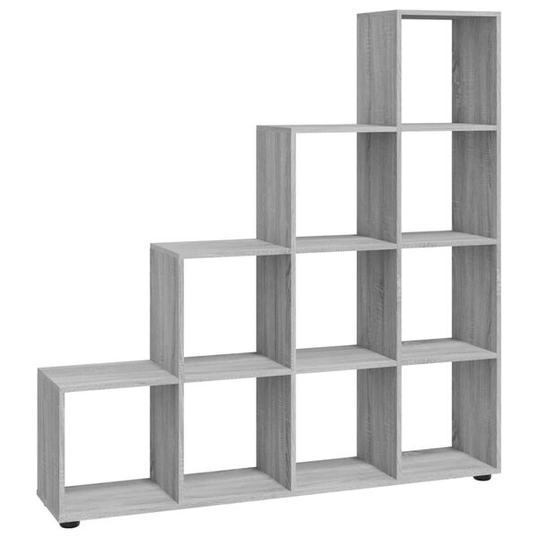 vidaXL Boekenkast trapvormig 142 cm bewerkt hout grijs sonoma eiken