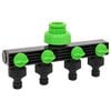 vidaXL Kraanadapter 4-wegs 19,5x6x11 cm ABS & PP groen en zwart