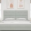 vidaXL Hoofdbord met hoofdeinde Lichtgrijs 180 cm Nep Leer