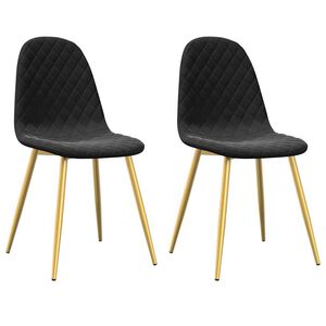 vidaXL Eetkamerstoelen 2 st fluweel zwart