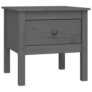 vidaXL Bijzettafel 50x50x49 cm massief grenenhout grijs