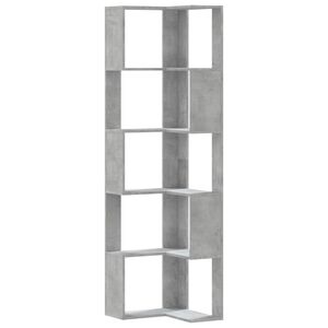 vidaXL Boekenkast 5-laags hoek 50x50x179 cm bewerkt hout betongrijs