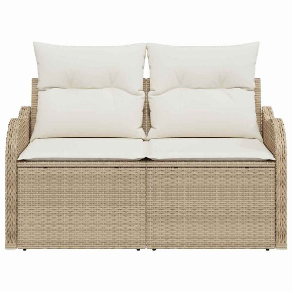 vidaXL Tuinbank Beige 121 x 62 x 69cm poly rattan