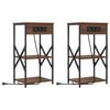 vidaXL Nachtkastje 2 st Bruin Eiken 41 x 31 x 76 cm Bewerkt hout
