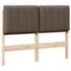 vidaXL Gestoffeerd hoofdbord Bruin en Taupe 120 cm Massief grenenhout