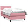 vidaXL Boxspring met matras fluweel roze 80x210 cm