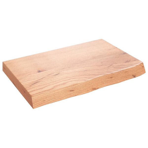 vidaXL Wastafelblad 60x40x(2-6) cm behandeld massief hout lichtbruin