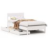 vidaXL Bedframe zonder matras massief grenenhout wit 90x190 cm