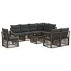 vidaXL Tuinbankenset Verstelbaar 9 pcs Grijs poly rattan