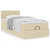 vidaXL Ottoman bed met matras 90x190cm stof crèmekleurig