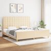 vidaXL Bedframe zonder matras stof cr&egrave;mekleurig 200x200 cm