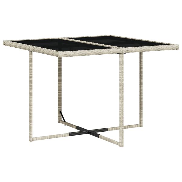 vidaXL 5-delige Tuinset met kussens poly rattan lichtgrijs